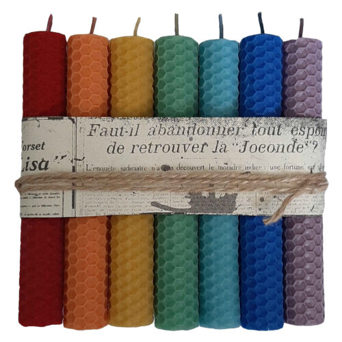 Bougie pilier en cire d’abeille – Ensemble de 7 pour la maison & la décoration & la détente, ensemble de 7