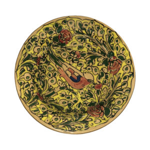 Assiette en céramique – Motif oiseau et fleur, compatible micro-ondes et lave-vaisselle