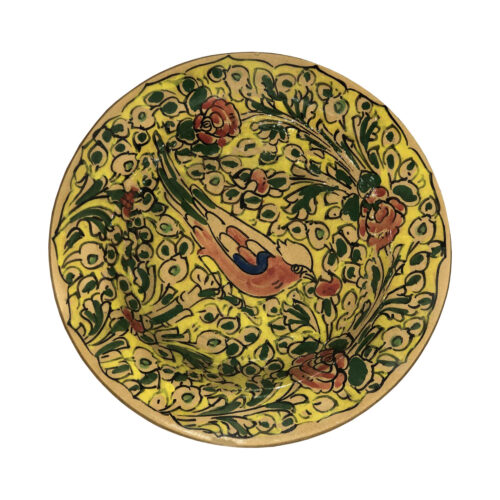 Assiette en céramique – Motif oiseau et fleur, compatible micro-ondes et lave-vaisselle