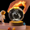 Lampe boule de cristal – veilleuse féerique cœur et baleine
