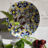 Assiette Décorative en Verre - Peinte à la Main avec Art Vitreux & Motif Étang à Poissons