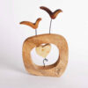 Figurine décorative d'oiseau en bois - Artisanat naturel adapté à la décoration intérieure