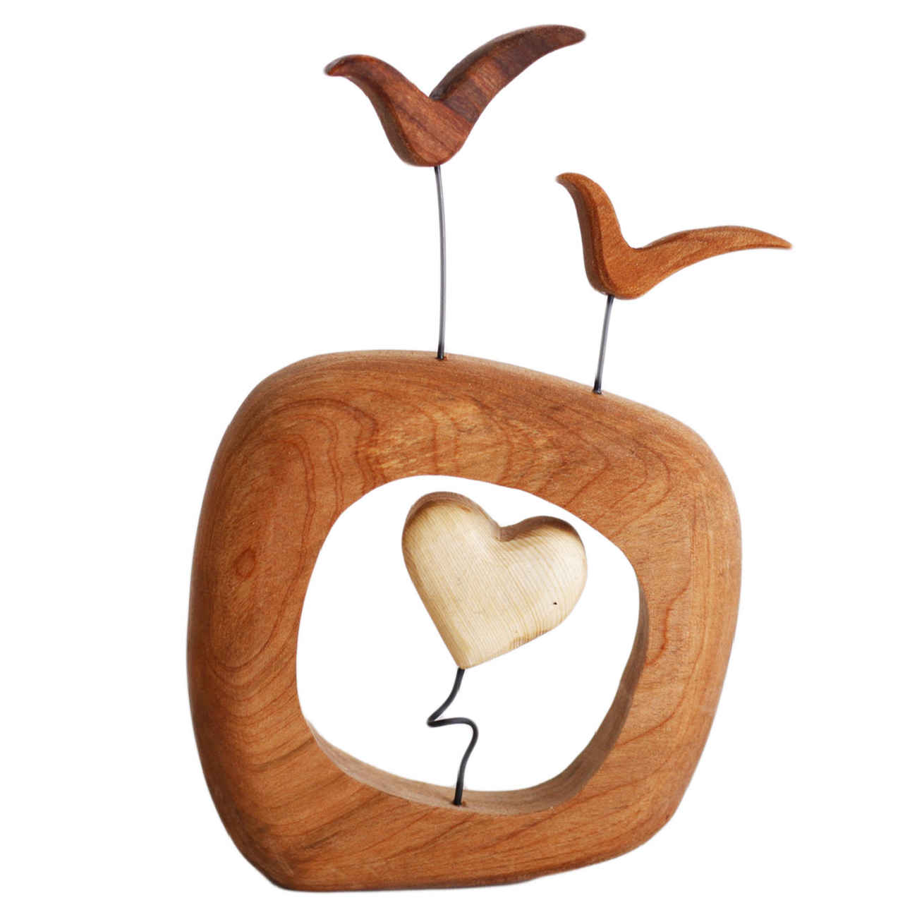 Figurine décorative d'oiseau en bois - Artisanat naturel adapté à la décoration intérieure