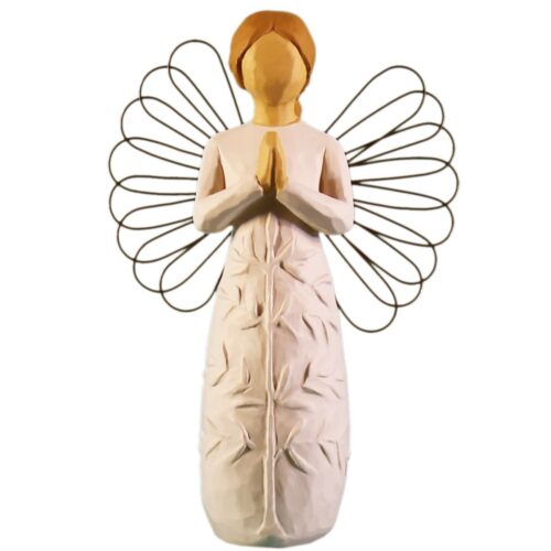 Figurine artisanale d’ange avec ailes en fil – Symbole de paix et de sérénité