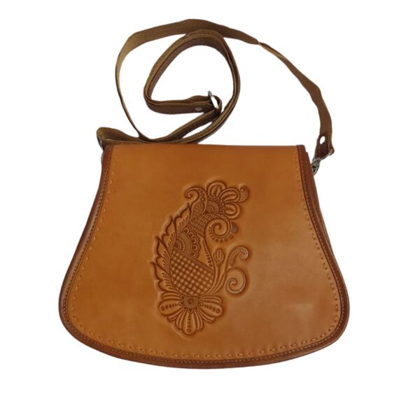 Sac Bohème à l’Épaule en Cuir Véritable Fait Main – Élégant et Durable