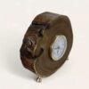 Horloge de Bureau Rustique en Bois Fait Main - Design Déformé avec Base en Laiton