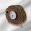 Horloge de Bureau Rustique en Bois Fait Main - Design Déformé avec Base en Laiton