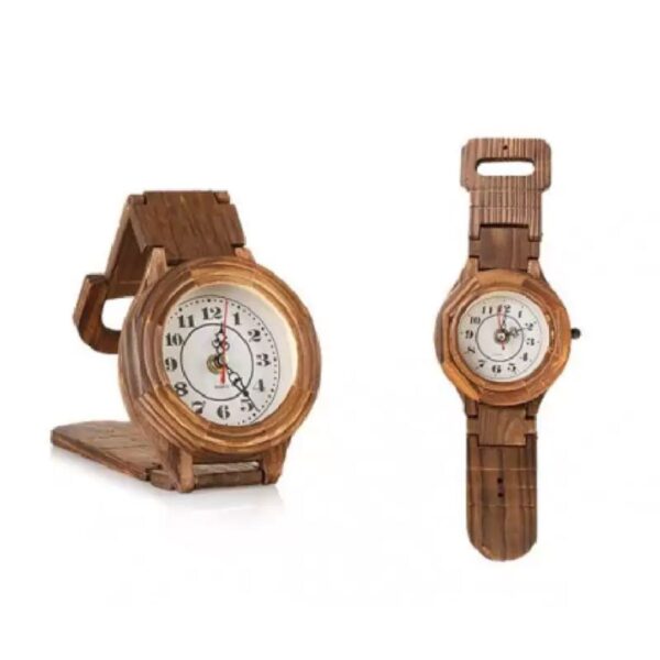 Horloge de Bureau en Bois Fait Main – Mélange de Savoir-Faire et de Design Classique