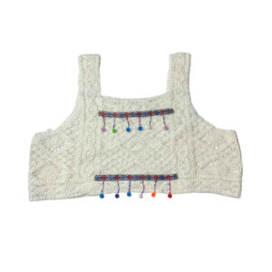 Top court en crochet tissé à la main pour femmes avec design macramé
