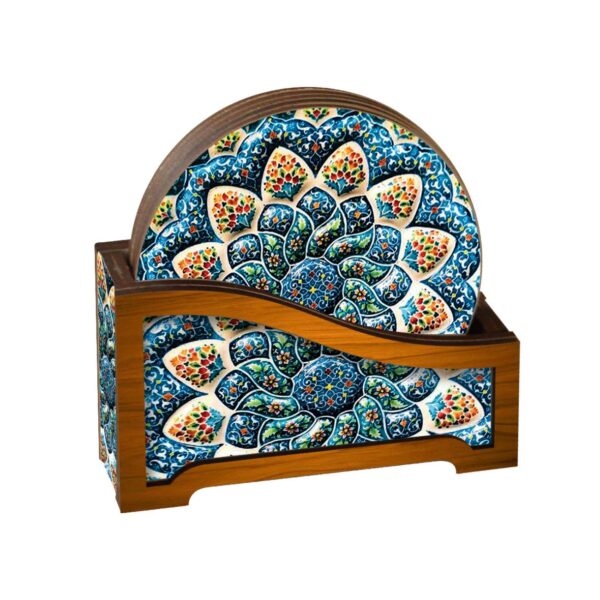 Sous-verres en bois inspirés de l’Iran – Artisanat ancien et style moderne (Ensemble de 6)
