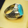 Bague en argent pour homme avec Agate gravée - Design Wa Man Yattaq Allah