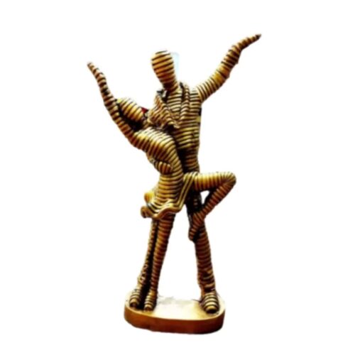 Sculpture de danseur momie en or et argent – Chef-d’œuvre artistique exquis pour la décoration intérieure