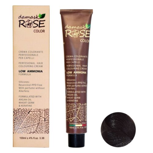 Coloration Capillaire Rose de Damas N3 – Brun Foncé, 100 ml – Couleur Longue Durée et Soin Nourrissant