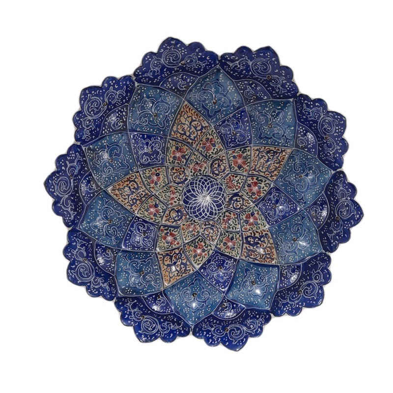 Assiette décorative en cuivre Minakari persan – Peinte à la main, une fusion de culture et de beauté