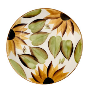 Assiette en céramique – Motif tournesol, compatible micro-ondes et lave-vaisselle