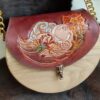 Sac à l’Épaule en Cuir Véritable – Corps en Bois avec Porte Gravée Artisanale