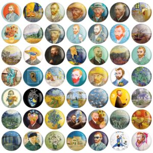 Lot de 49 badges à épingle Vincent van Gogh – Une collection artistique pour affirmer votre style
