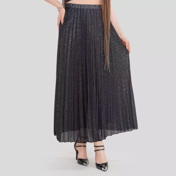Jupe plissée Lurex petite avec taille élastique – Élégante et stylée