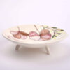 Assiette en céramique - Tripode, motif floral, compatible micro-ondes et lave-vaisselle
