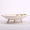 Assiette en céramique - Tripode, motif floral, compatible micro-ondes et lave-vaisselle