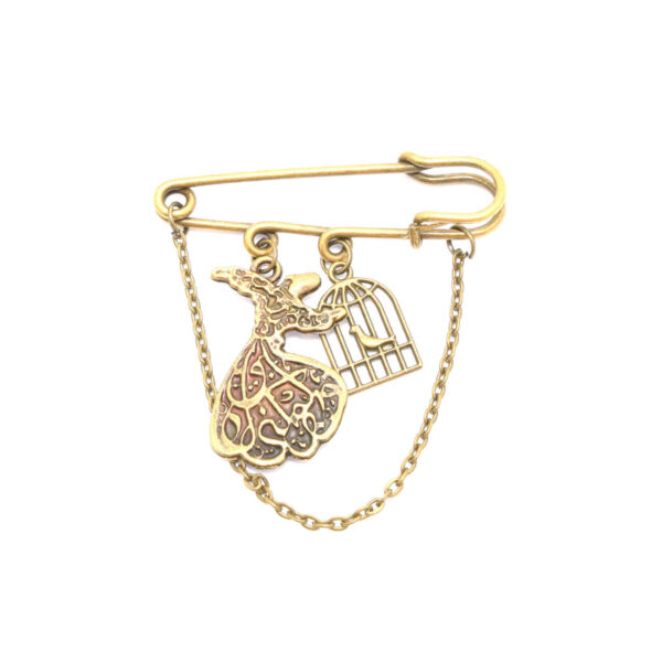 Broche pour femme avec Design Oiseau Amin et Danse des Derviches Tourneurs