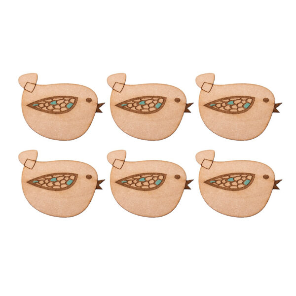Sous-verre en bois – Écologique et fonctionnel avec design d’oiseau (Pack de 6)