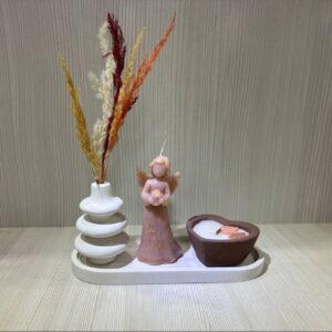 Bougie artisanale ange pour sérénité spirituelle, idéale pour cadeaux et décor (lot de 3 pièces)