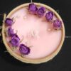 Bougies botaniques aromatiques avec pot en céramique et design fleur de rose