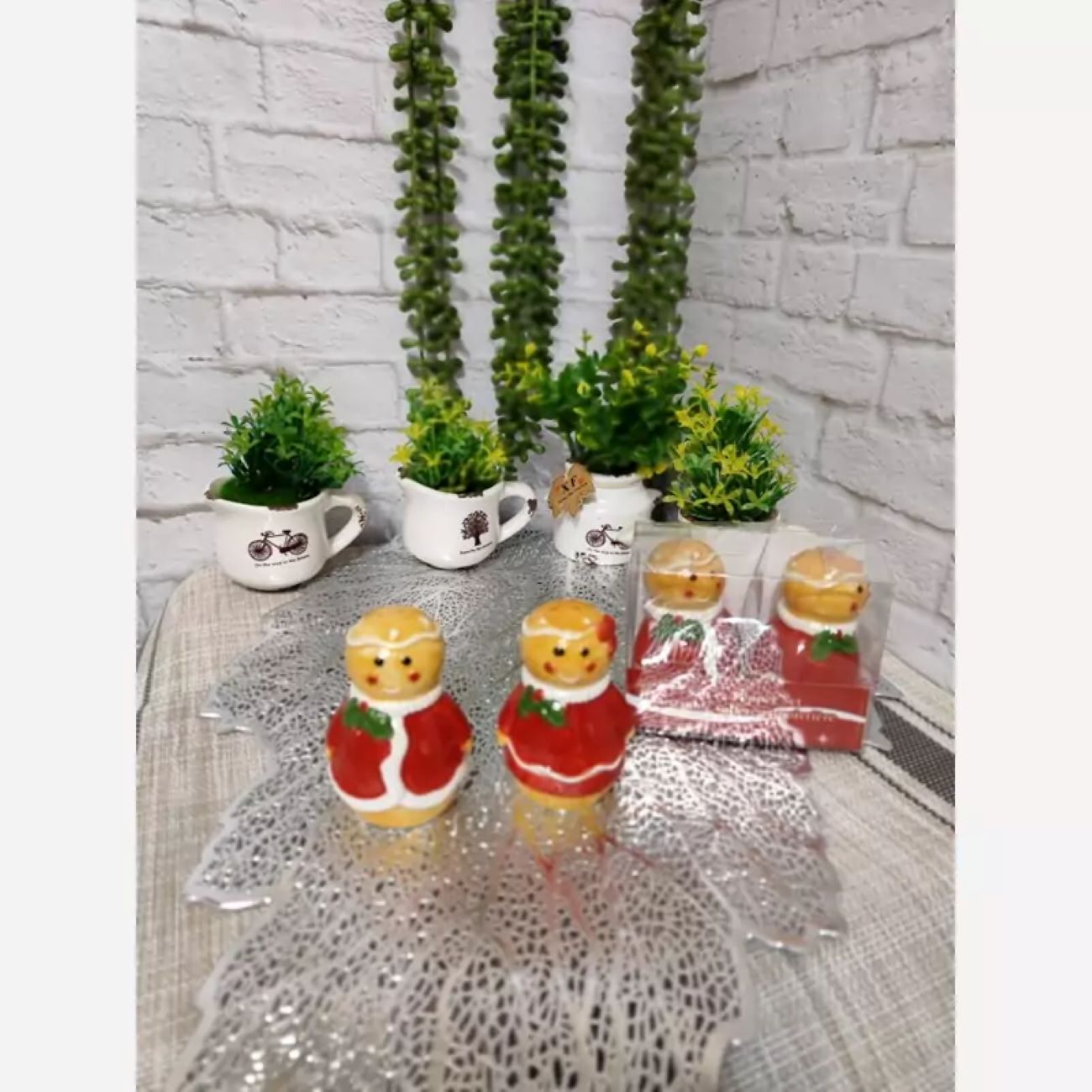 Salière et Poivrière en Céramique – Design Biscuits en Pain d'Épices