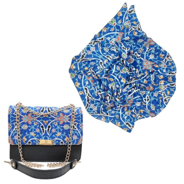 Sac à main à chaîne avec foulard assorti – Design traditionnel iranien