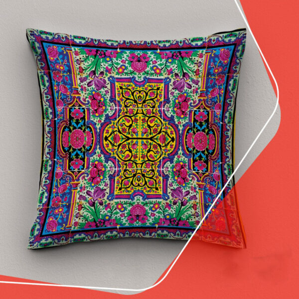 Coussin décoratif en velours avec motif floral miniature persan classique (Set de 2)