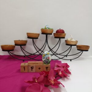 Ensemble Haft-Seen décoratif avec support métallique robuste – Pour une table de Nowruz époustouflante