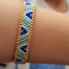 Bracelet Élégant en Acier pour Femme – Motif Géométrique