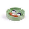 Handcrafted Ceramic Ashtray with Artistic Sticker Design