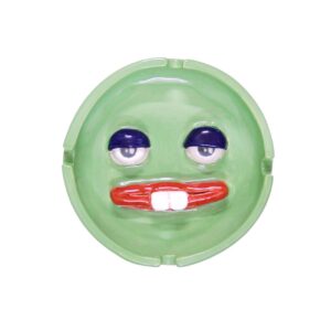 Handcrafted Ceramic Ashtray with Artistic Sticker Design