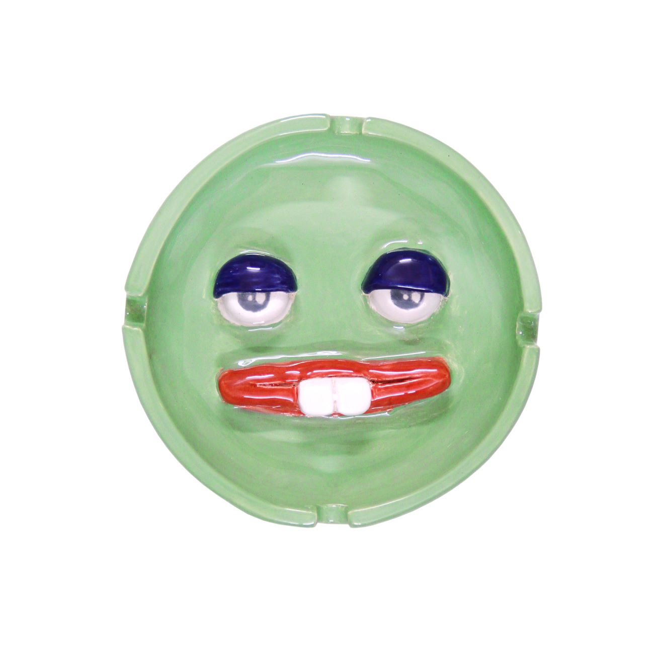 Handcrafted Ceramic Ashtray with Artistic Sticker Design