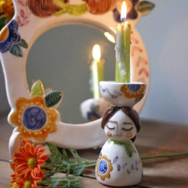 Porte-bougie en céramique fait à la main – Parfait pour une décoration intérieure stylée