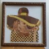 Art en Marqueterie Fait Main - Fille en Chapeau, Modèle de Luxe en Bois