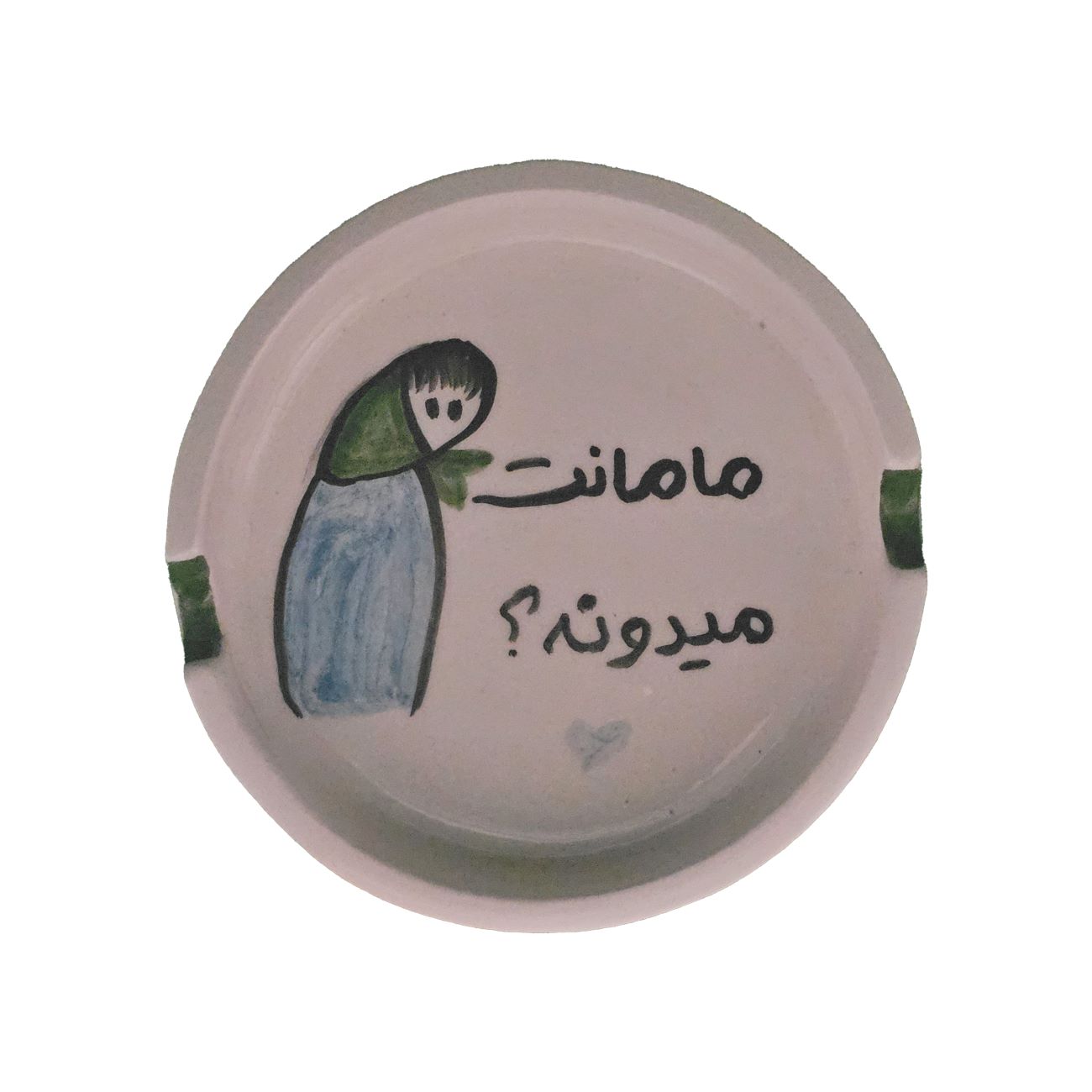 Handmade Ceramic Ashtray with Cool Calligraphy Design