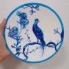 Ensemble Haft-Seen fait main avec motif géométrique élégant et oiseau peint – Célébrez le Nouvel An persan avec style (7 pièces)