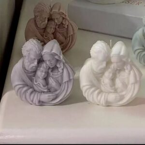 Bougie sculpture artisanale avec design de l’amour familial (lot de 3 pièces)