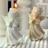 Bougie sculpture artisanale petit ange - Idée cadeau et décoration