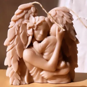Bougie sculpture artisanale avec design de câlin de mère (lot de 5 pièces)