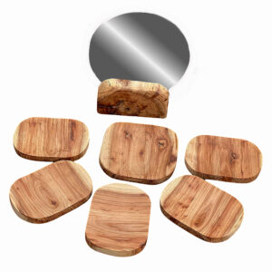Ensemble Haft-Seen persan minimaliste en bois avec motifs géométriques finement sculptés – Parfait pour la décoration de Nowruz (7 pièces)