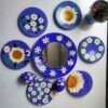 Haft-Seen persan avec motif peint floral à la camomille intemporel (9 pièces)
