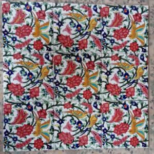 Persian Tiles – Suitable for Both Wall and Floor Applications Floral & Bird Design 25 Pcs