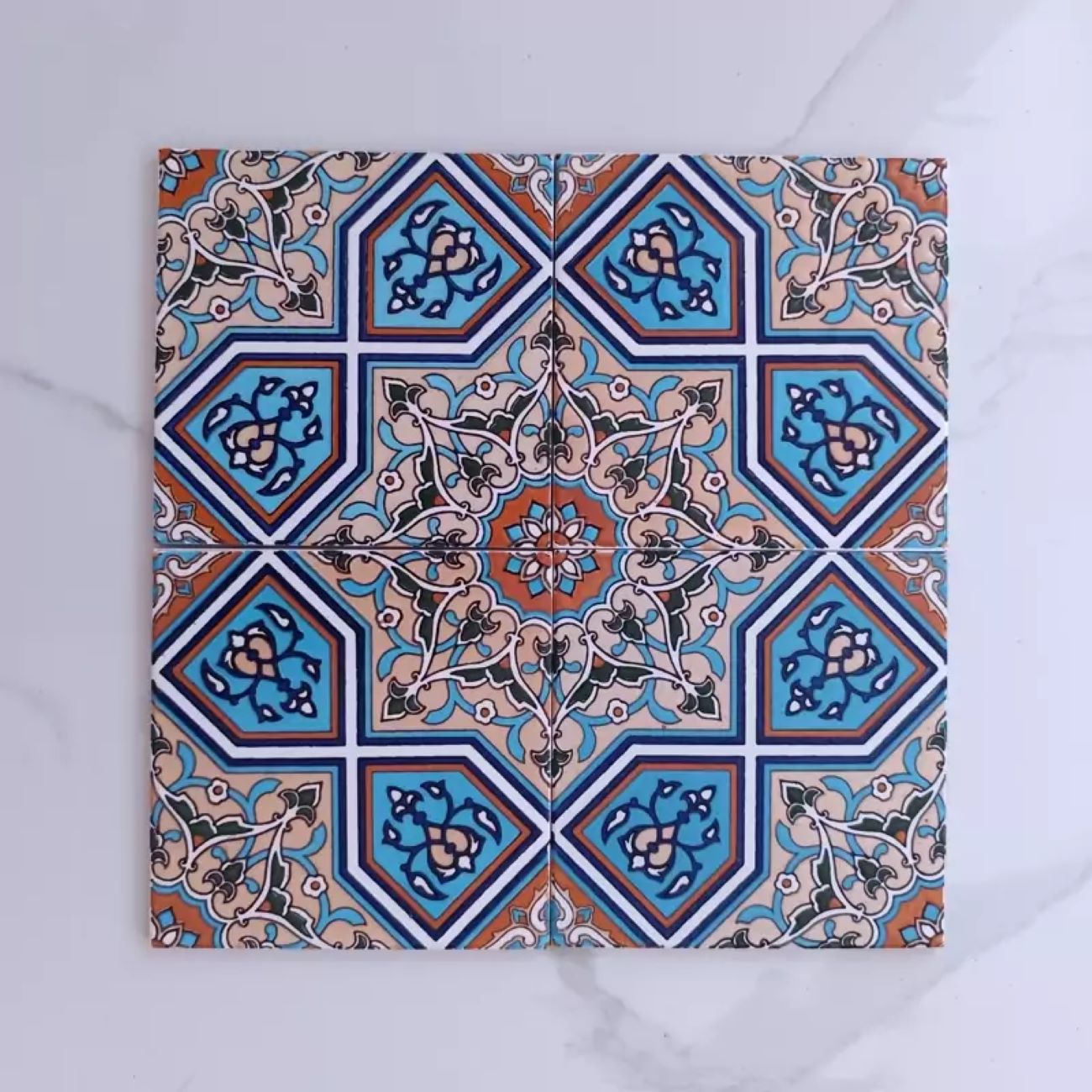 Persian Tiles –  Wall and Floor Installation Perfect for Interior Elegance 25 Pcs