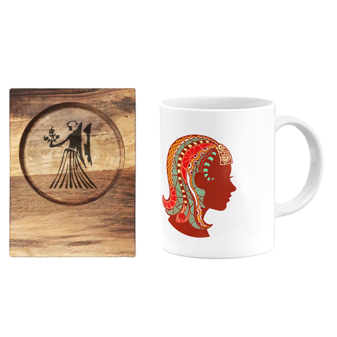 Mug du Zodiaque Persan - Symbole du Mois Shahrivar (Vierge) avec Sous-Verre