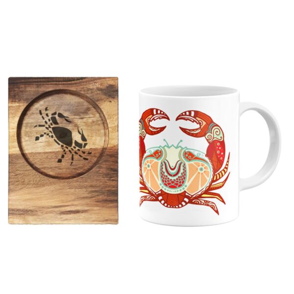 Mug du Zodiaque Persan – Symbole du Mois Tir (Cancer) avec Sous-Verre