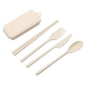 Ensemble de Vaisselle et Couverts Portable pour Camping de 5 Pièces